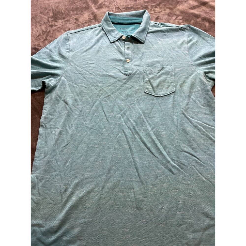 Banana Republic Pique Polo Shirt Short‎ Sleeve Organic Cotton Mens Size L